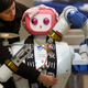 A Yaskawa Electric robot maid at an industrial fair in Hanover, Germany in 2008.